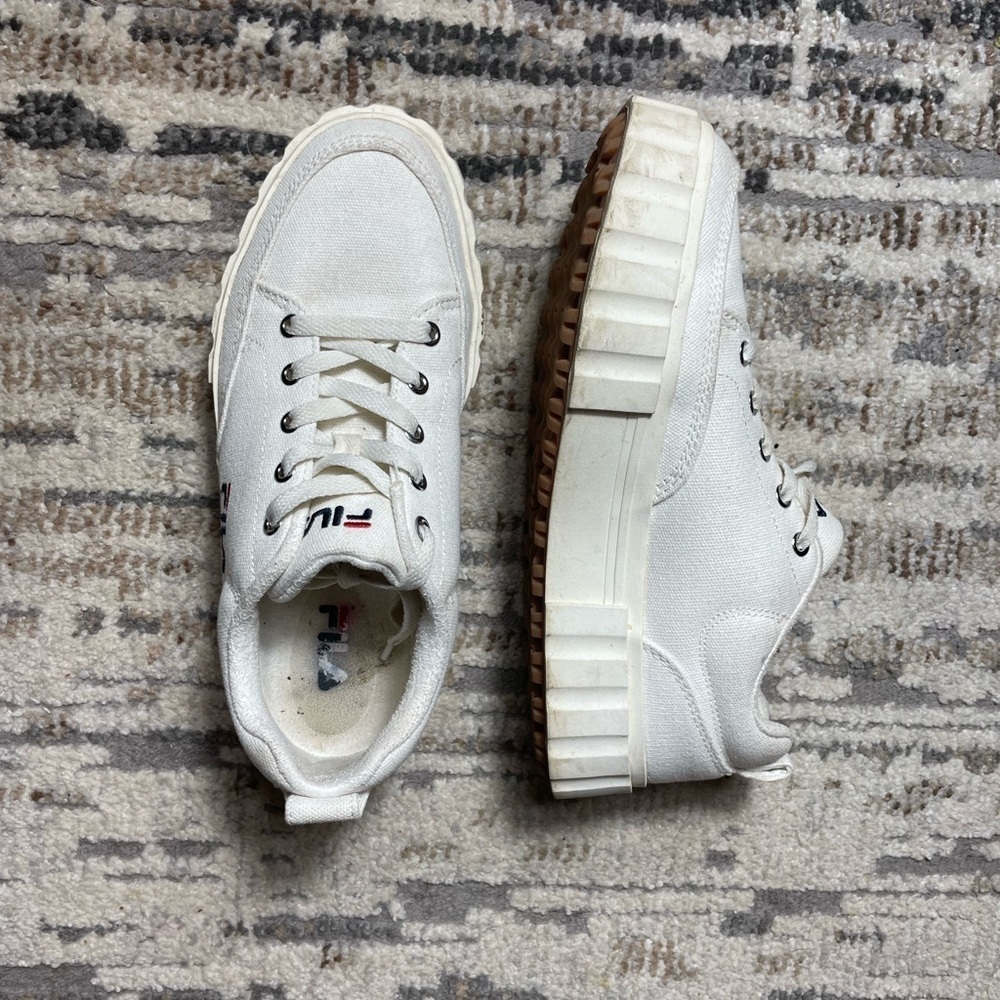 Fila Sandblast White Platform Sneakers Size 7.5 - Picture 14 of 16